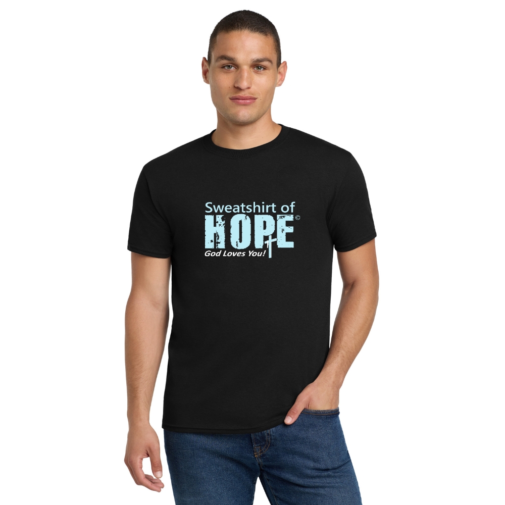 Black Shirt with Blue Logo
